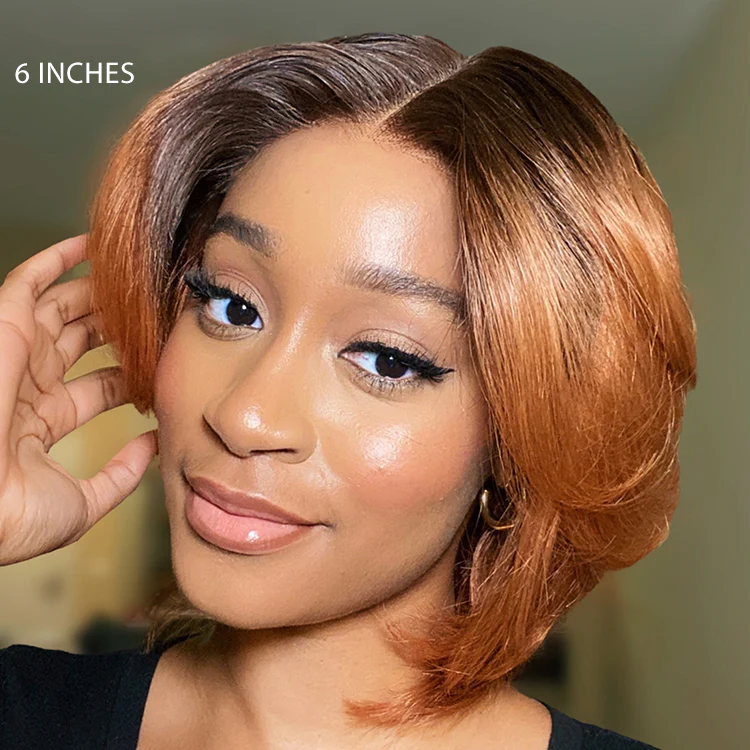 1 SEC INSTALL WIG | Elegant Boss Vibe Short Pixie Cut Ombre Ginger Glueless Minimalist HD Lace Wig Ready to Go Pre-cut Lace - Image 9