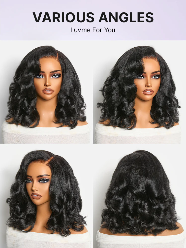 180% Density Effortless Natural Black Kinky Straight 5x5 HD Lace Loose Wave Wig Pre-cut Lace - Image 6