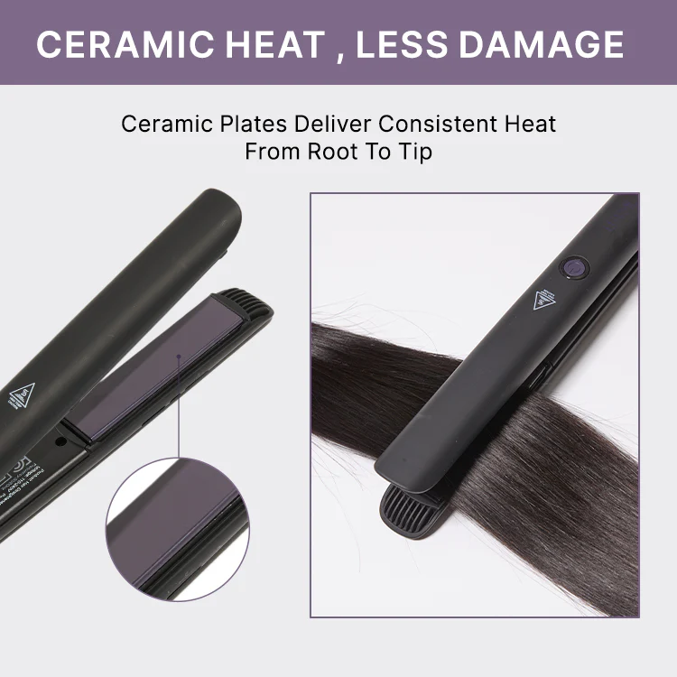 US only | 1PC Hair Straightener,  Up to 460°F, Quick, Smooth & Frizz-Free Styling Tool for Wigs and Natural Hair, Travel-Friendly | Add-on item - Image 2