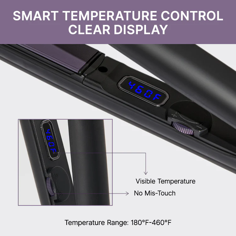 US only | 1PC Hair Straightener,  Up to 460°F, Quick, Smooth & Frizz-Free Styling Tool for Wigs and Natural Hair, Travel-Friendly | Add-on item - Image 3