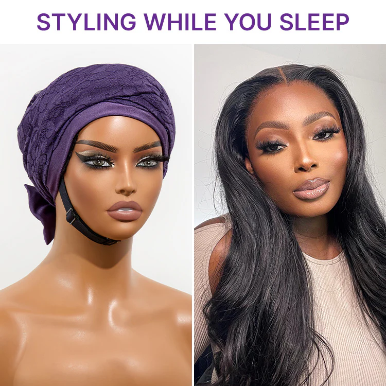 1PC Satin Wrap Bonnet for Long Hair, Frizz-Free Sleep & Effortless Waves by Morning | Add-on Item - Image 5