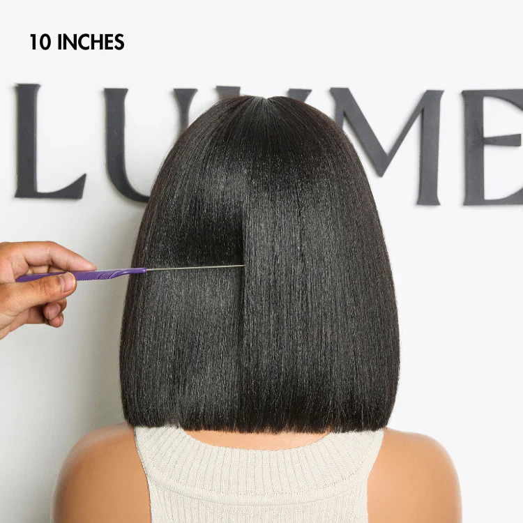 2 For $159.9 | 8 Inches Curly Minimalist Pre Cut HD Lace Wig + 10 Inches Yaki Straight Minimalist Lace Bob Wig - Image 6