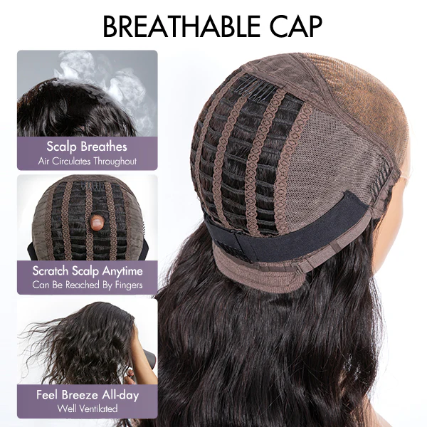 Breathable Cap Loose Body Wave Glueless 5x5 Upgraded Lace Front Mid Part Long Wig - US Only - Image 3
