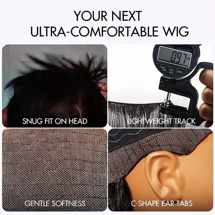 AiryFit™ Scalp Care Wigs | Silky Blunt Cut Bob Snugfit Glueless Minimalist HD Lace Short Wig Pre-Cut Lace  - US Only - Image 3