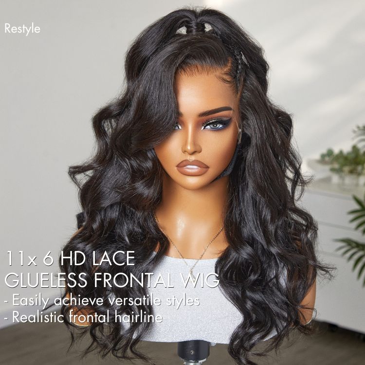 AiryFit™ Scalp Care Wigs - Deep Parting Loose Body Wave Human Hair Wig 11x6 Frontal HD Lace Glueless Wig - Image 7
