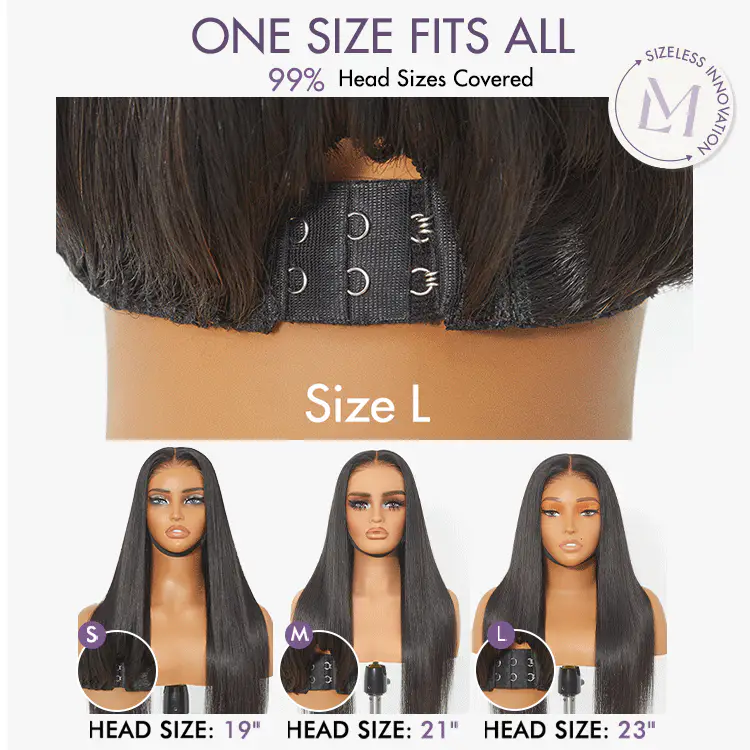 AiryFit™ Scalp Care Wigs - Silky Straight Middle Part Glueless 5x5 Closure Lace Long Wig Pre-Cut Lace - Image 4