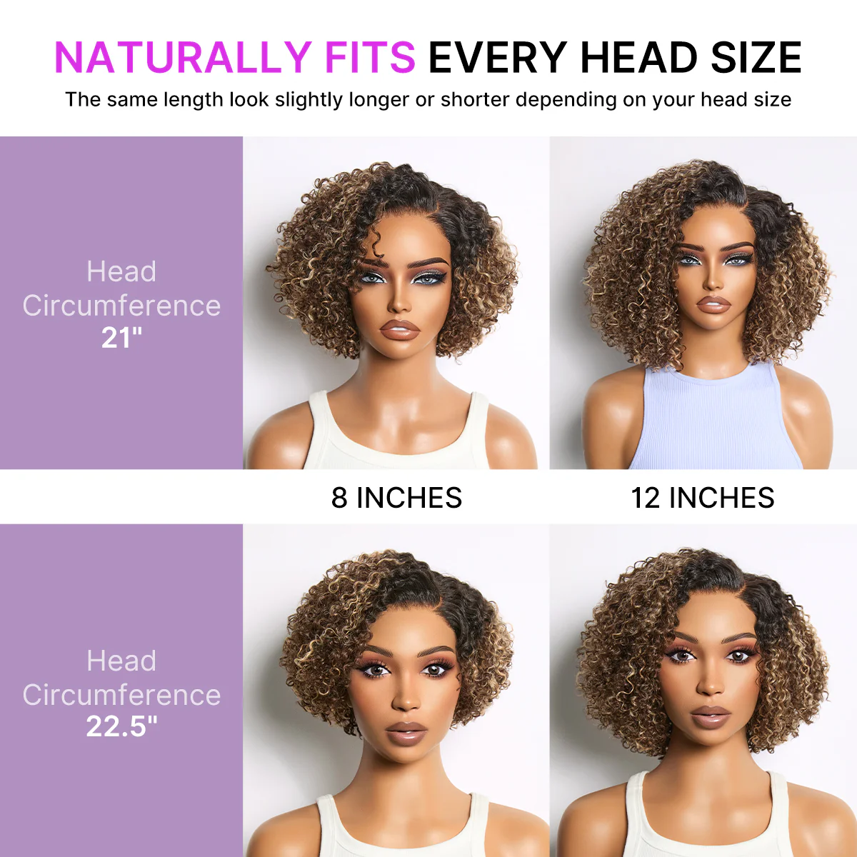 Blonde Highlight Short Cut Kinky Curly Minimalist HD Lace Glueless Wig Pre-Cut Lace - Image 9