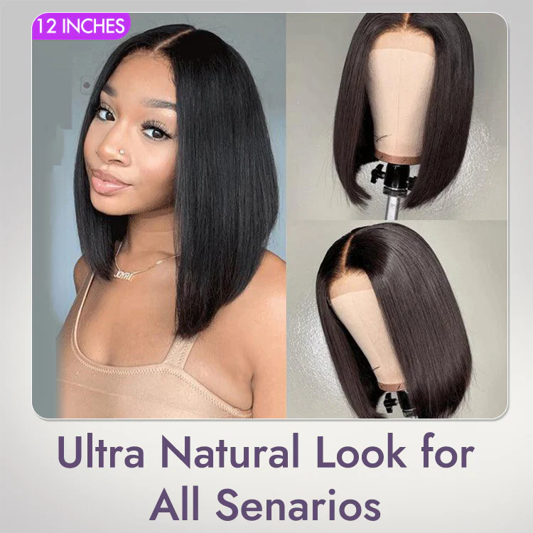 Luvme Hair 180% Density Beginner Friendly Glueless Silky Blunt Cut 4x4 Closure Bob Wig 100% Human Hair | Upgraded 2.0 - US Only - Image 8