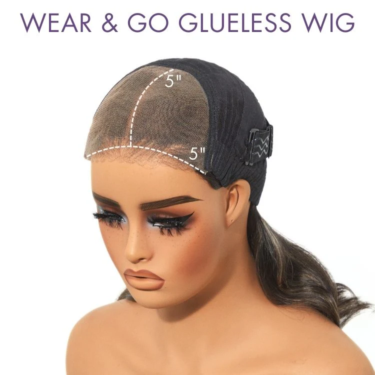 Curtain Bangs Blonde Highlight Loose Wave Glueless 5x5 Closure Pre-Cut Lace Wig All Head Sizes Fit Cap - US Only - Image 10