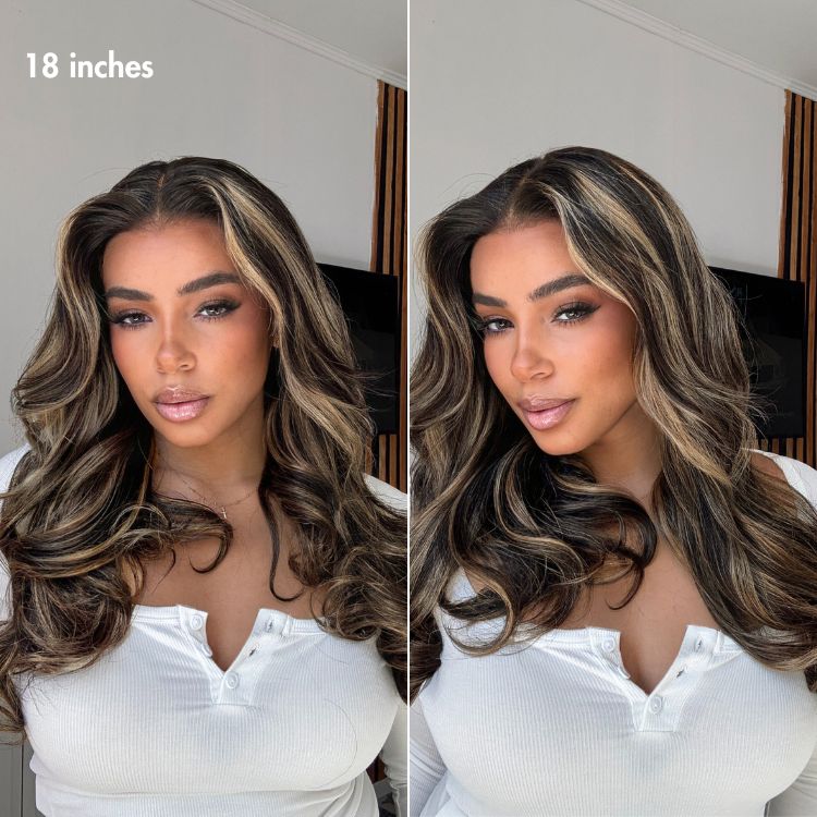 Curtain Bangs Blonde Highlight Loose Wave Glueless 5x5 Closure Pre-Cut Lace Wig All Head Sizes Fit Cap - US Only - Image 4
