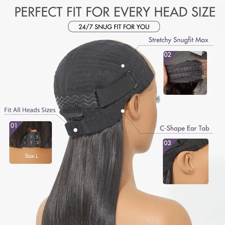Curtain Bangs Blonde Highlight Loose Wave Glueless 5x5 Closure Pre-Cut Lace Wig All Head Sizes Fit Cap - US Only - Image 8