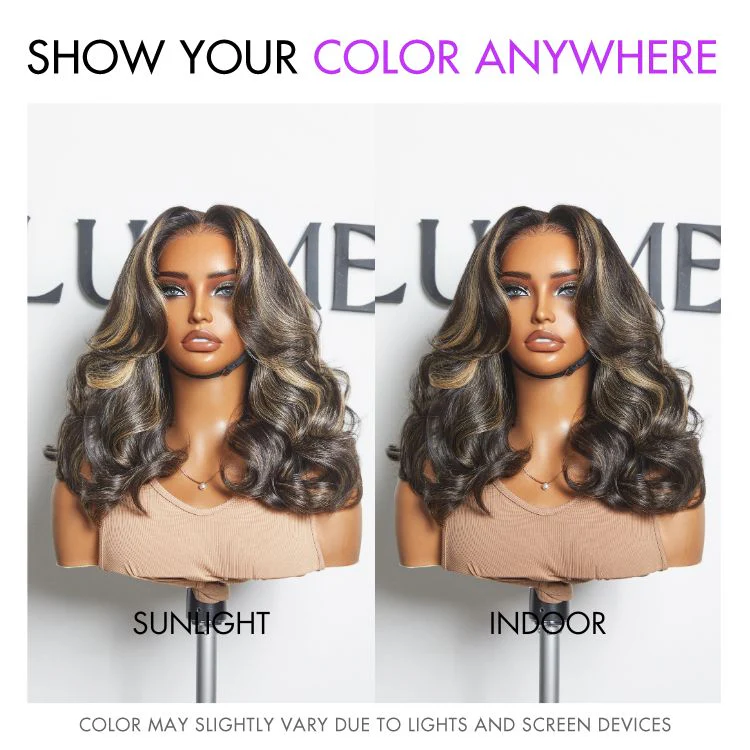 Curtain Bangs Blonde Highlight Loose Wave Glueless 5x5 Closure Pre-Cut Lace Wig All Head Sizes Fit Cap - US Only - Image 9