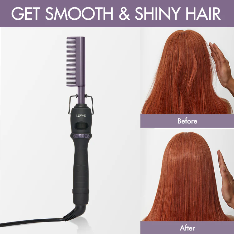 Electric Hot Comb with US Plug  for Wigs and Natural Hair, 30s Fast Heating & Adjustable Temp - Image 3