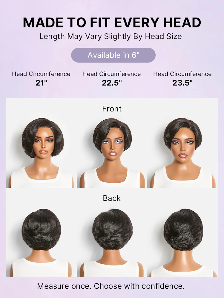 Elegant Natural Black Layered Short Pixie Cut Minimalist HD Lace Wig Pre-cut Lace - Image 8