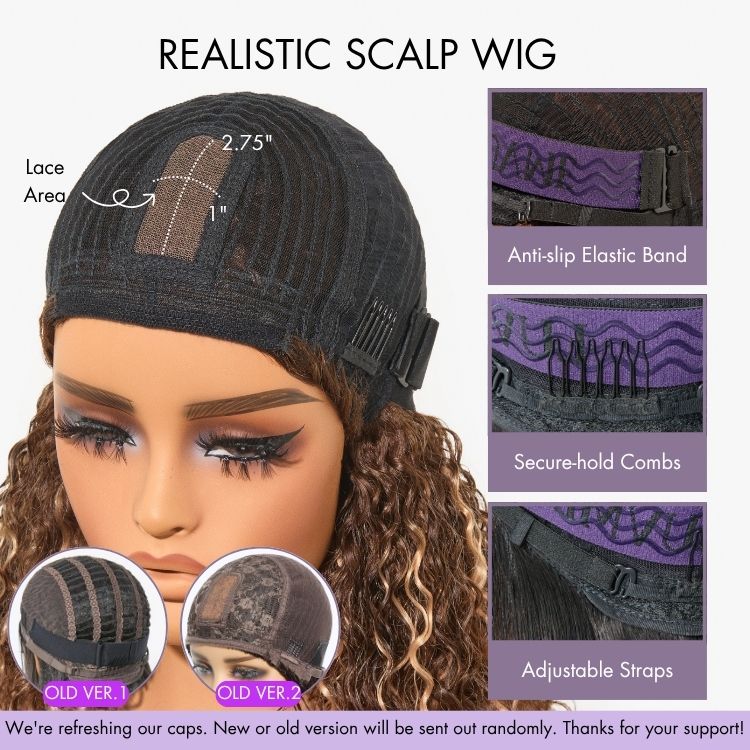 Exclusive Sale | Beginner Friendly Water Wave Minimalist Lace Glueless Short Wig with Bangs - Image 6