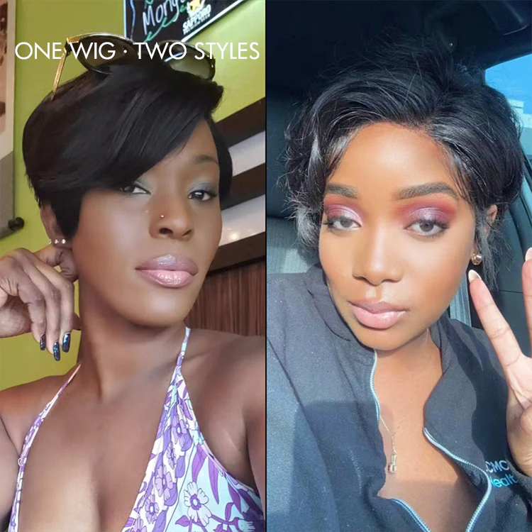 Exclusive Sale | Mature Boss Style Affordable Pre-styled Short Pixie Cut Glueless HD Lace Wig Pre-Cut Lace - Image 4