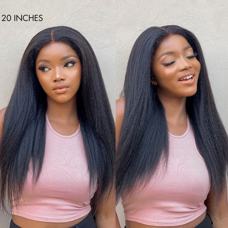 Natural Kinky Straight Glueless 5x5 / 13x4 HD Lace Long Wig 100% Human Hair - US Only - Image 3