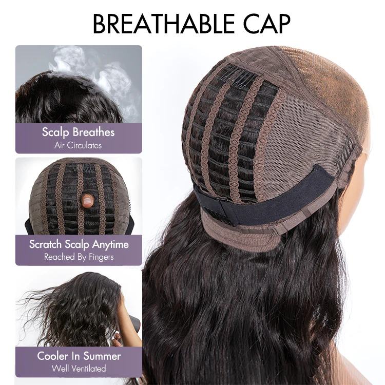 Go Natural Ease | Breathable Cap Natural Bouncy Fluffy Jerry Curl Glueless 5x5 Closure Lace Wig - US Only - Image 7