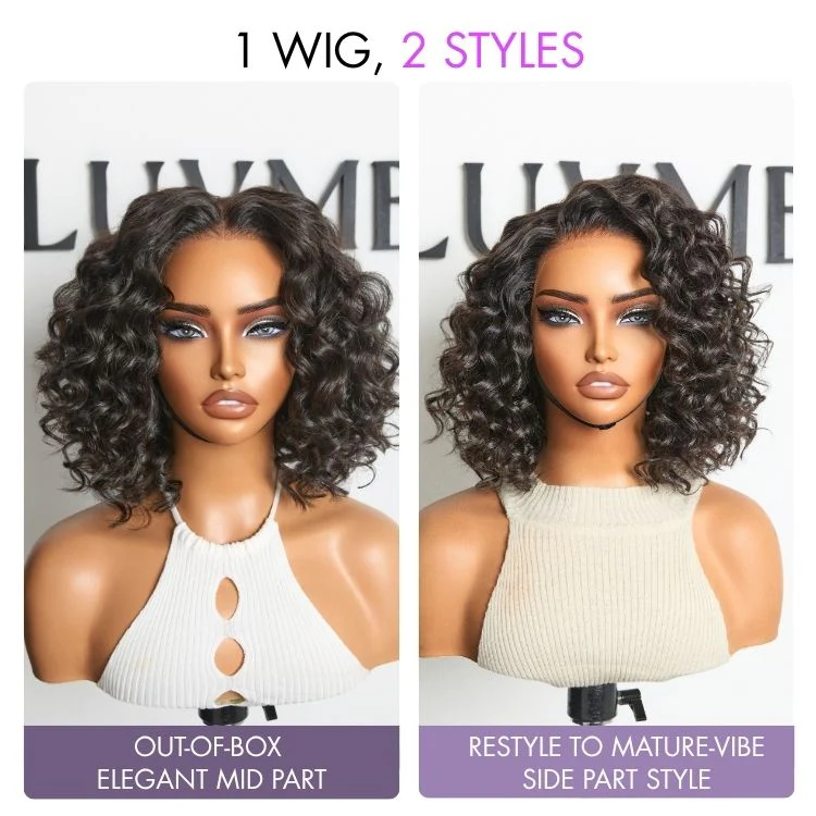 Lightweight & Voluminous Beach Wave Glueless 13x4 Lace Front Short Wig for Summer Pre-Cut Lace - Image 4