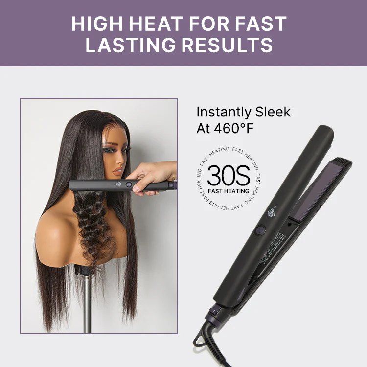 US only | 1PC Hair Straightener, Up to 460°F, Quick, Smooth & Frizz-Free Styling Tool for Wigs and Natural Hair, Travel-Friendly - Image 2