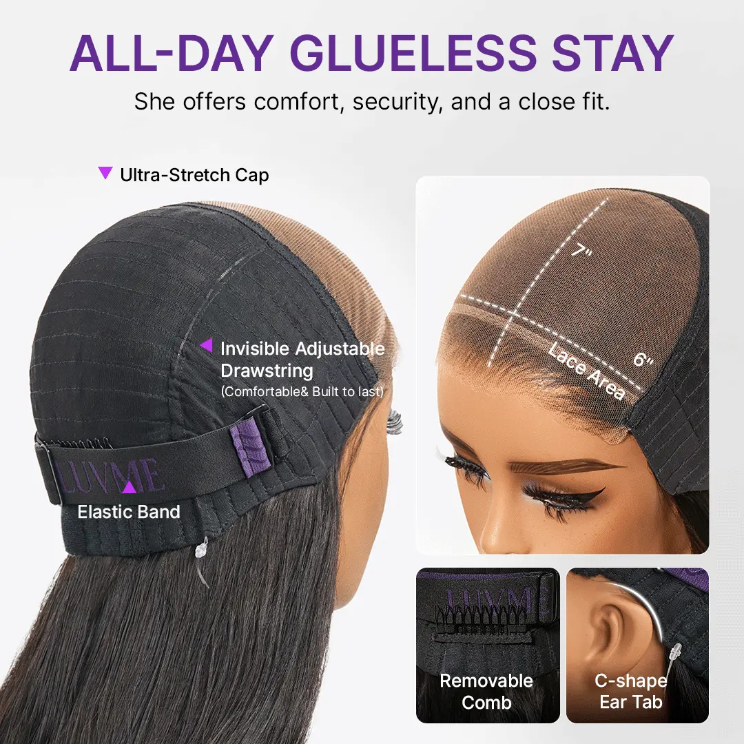 MyOwn-Fit™ Wig 180% Density Glueless 7x6 Closure HD Lace Loose Body Wave Short Wig Pre-Cut Lace - Image 7