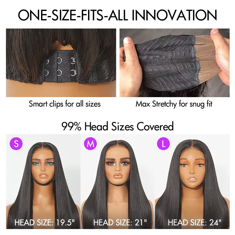 Luvme All-Day Comfort™ Wig 180% Density Ombre Brown Butterfly Cut Layered Light Yaki Straight Glueless 7x6 Closure HD Lace Short Wig Pre-Cut Lace - Image 5