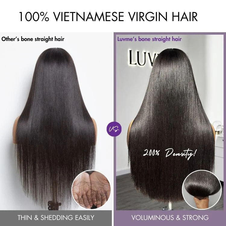 US Only - Luvme All-Day Comfort™ Wig 200% Density Bone Straight Glueless 7x6 Closure HD Lace Human Hair Wig Pre-Cut Lace - Image 3