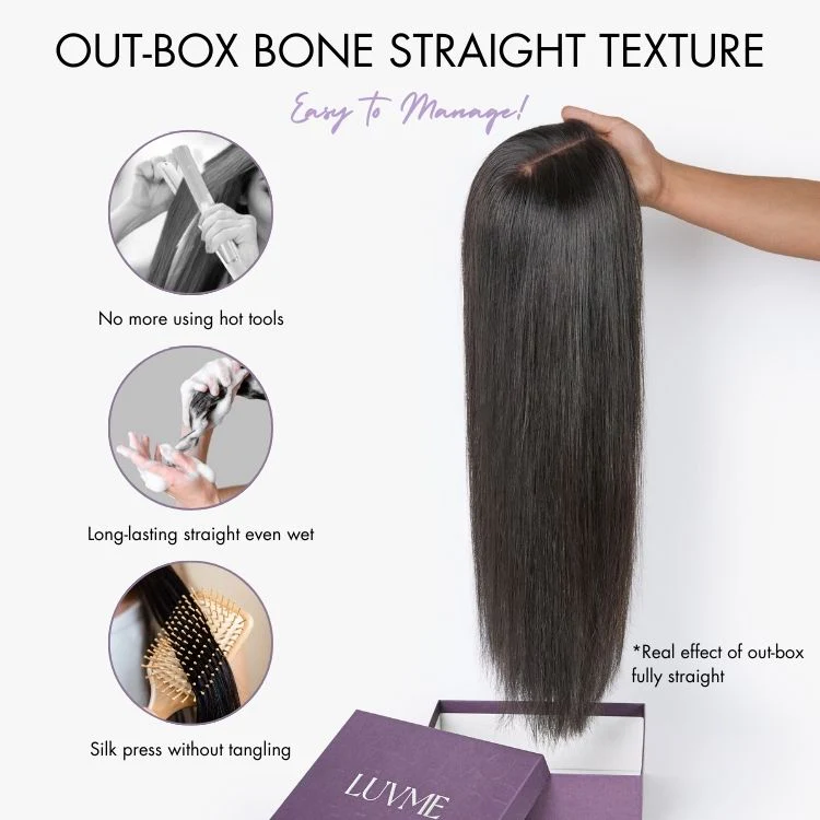 US Only - Luvme All-Day Comfort™ Wig 200% Density Bone Straight Glueless 7x6 Closure HD Lace Human Hair Wig Pre-Cut Lace - Image 4