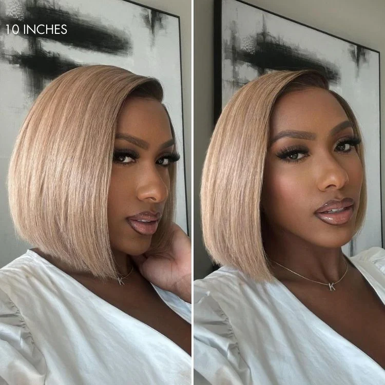 Luvme All-Day Comfort™ Wig Ash Blonde Blunt Cut Bob Glueless Minimalist HD Lace Short Bob Wig Pre-Cut Lace - Image 4
