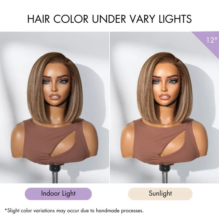 Luvme All-Day Comfort™ Wig Highlight Blunt Cut Bob Glueless Minimalist HD Lace Wig Pre-Cut Lace - Image 5