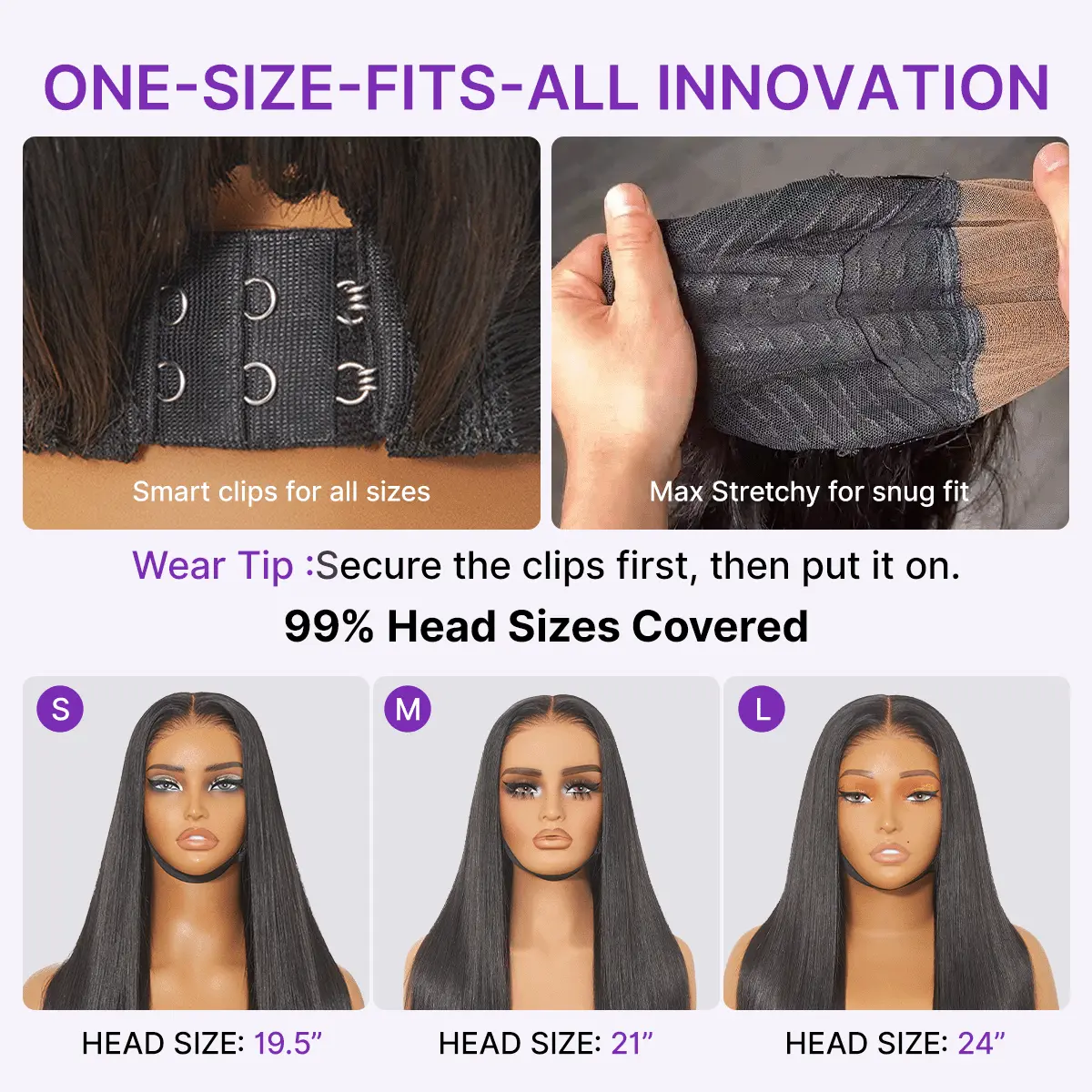 Luvme All-Day Comfort™ Wig Ombre Brown Silky Blunt Cut Bob Glueless 7x6 Closure HD Lace Wig Pre-Cut Lace - Image 2