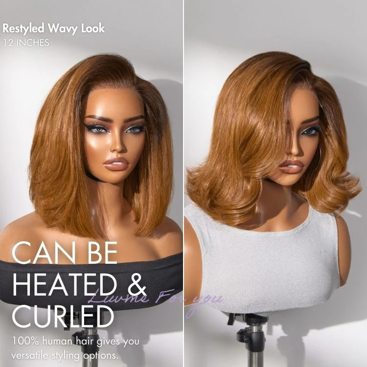 Luvme All-Day Comfort™ Wig Ombre Ginger Blunt Cut Bob Glueless Minimalist HD Lace Wig Pre-Cut Lace - Image 4