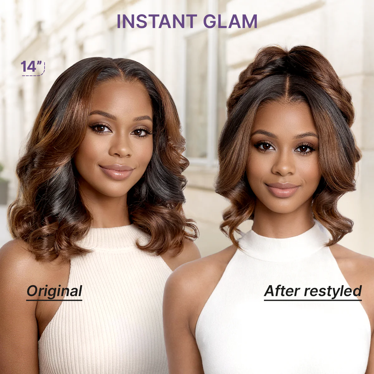 Luvme All-Day Curl Hold™ Premier Grade Hair Ombre Brown Body Wave CuticleAlign™ PartingMax Glueless 7x6 HD Lace Wig Pre-Cut Lace - Image 5