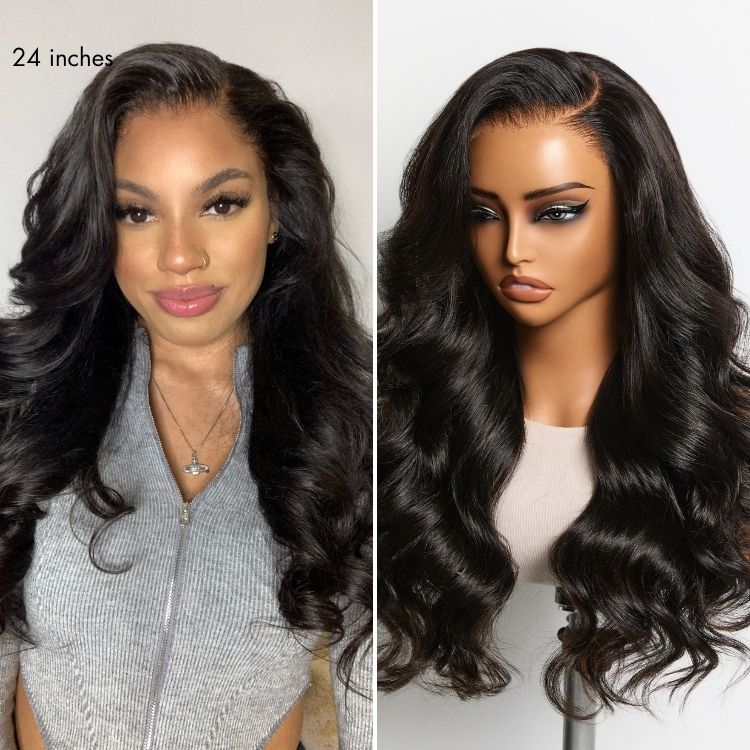 MyOwn-Fit™ PartingMax Glueless Wig 180% Density Loose Body Wave / Light Yaki Straight Ready to Go 7x6 Closure HD Lace Pre Cut & Plucked & Bleached - Image 6