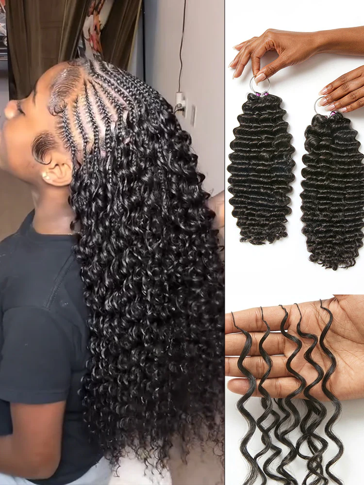 Luvme Hair-Readitress™ Pre-Separated Feather Crochet Human Hair for Miracle Knots Boho Braids | Deep Wave, Kinky Straight, and Burmese Curly Protective Style (Free Gifts Included) - US Only