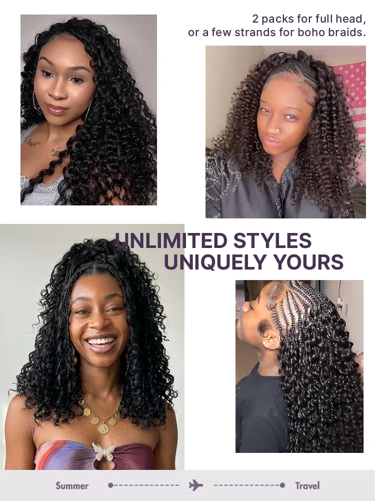Luvme Hair-Readitress™ Pre-Separated Feather Crochet Human Hair for Miracle Knots Boho Braids | Deep Wave, Kinky Straight, and Burmese Curly Protective Style (Free Gifts Included) - US Only - Image 6