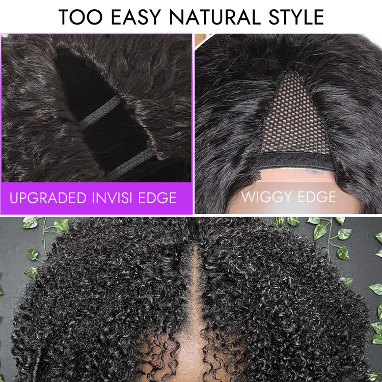 Luvme Too Easy Texture™ Wig 180% Density  Kinky Curly / Yaki Straight Glueless V Part Flexi-Fit Drawstring Wig - Image 4