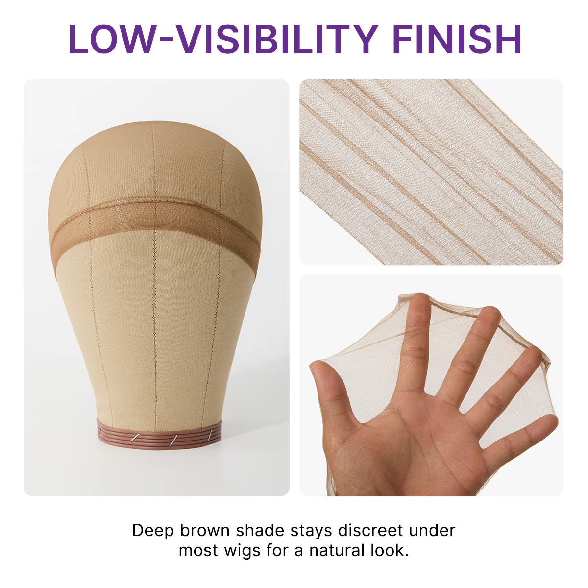 LUVME Wig Cap Set, 5 Packs (10 pcs, Dark Brown) – Soft, Stretchy, Breathable Caps with Secure Fit for Lace Wigs | Add-on Item - Image 3