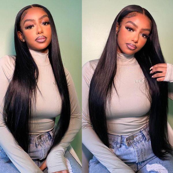 Luxury Choice | Super Density Silky Straight 13x4 Frontal Undetectable HD Lace Long Wig 100% Human Hair - Image 4