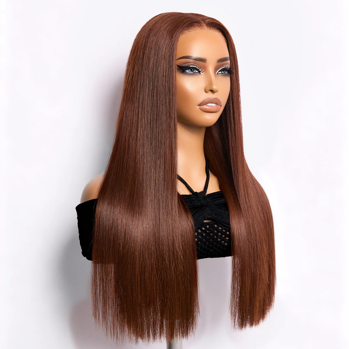 Eliana | RawMagic -  Chocolate Brown Silky Straight 5x5 Closure HD Lace Glueless Wig 100% Human Hair - Image 2