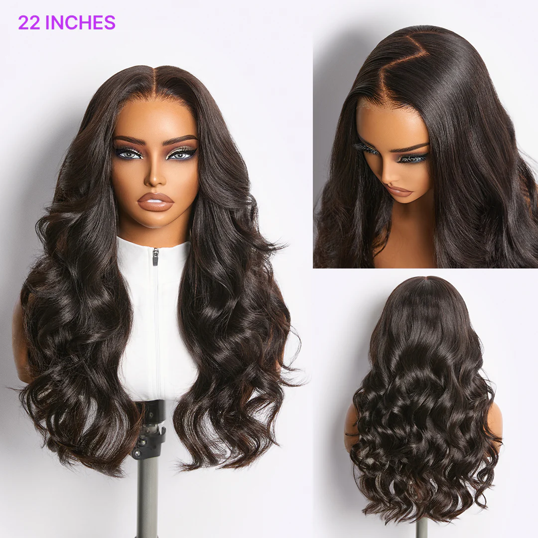 MyOwn-Fit™ PartingMax Glueless Wig 180% Density Light Yaki Body Wave 7x6 Closure HD Lace Wig Flexi-Fit Invisi Drawstring Cap & Pre-Cut Lace - Image 4