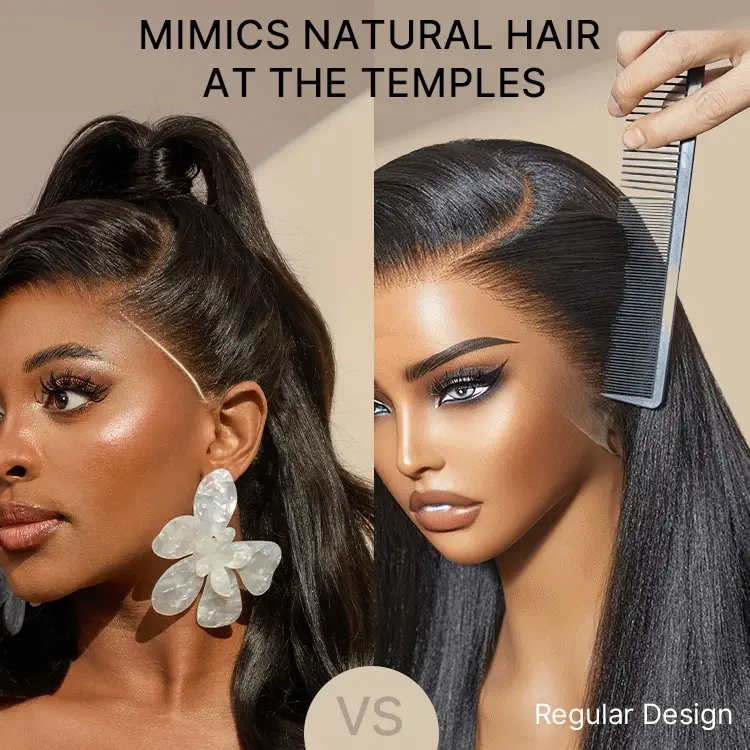 NatureMAX™ Silky Straight Glueless Ear-to-ear 13x4 HD Lace Front Wig Pre-Cut Lace - Image 5
