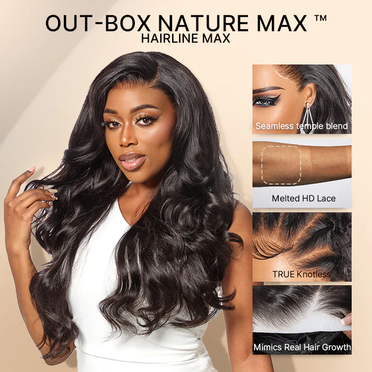 NatureMAX™ 200% Density Loose Wave Glueless 13x6 HD Lace Front Wig Human Hair Pre-Cut Lace Flexi-Fit Drawstring Cap - Image 2