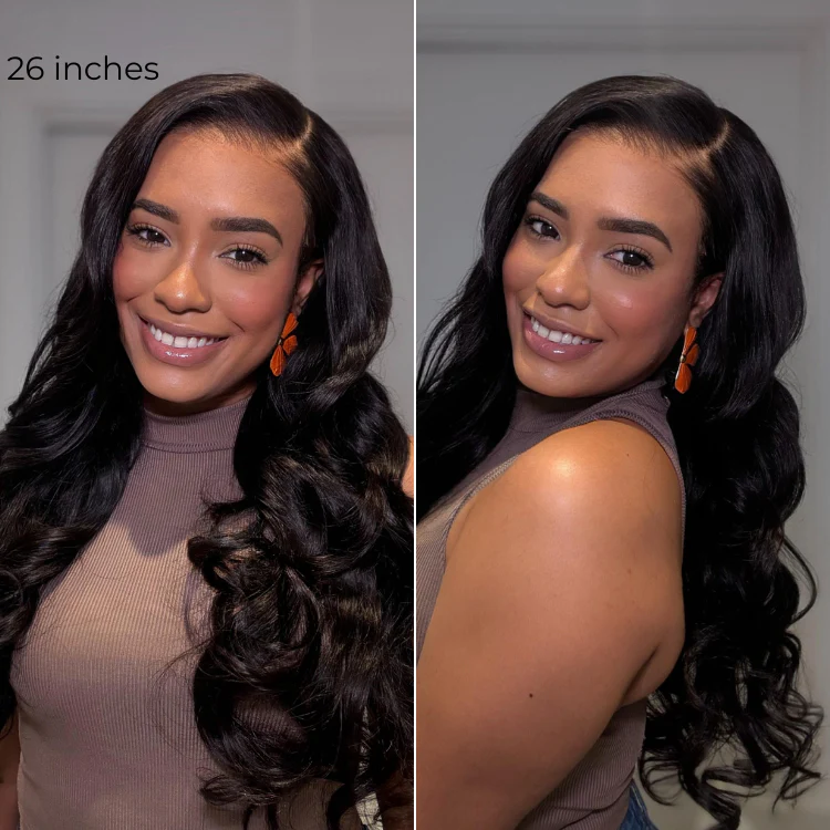 NatureMAX™ 200% Density Loose Wave Glueless 13x6 HD Lace Front Wig Human Hair Pre-Cut Lace Flexi-Fit Drawstring Cap - Image 4