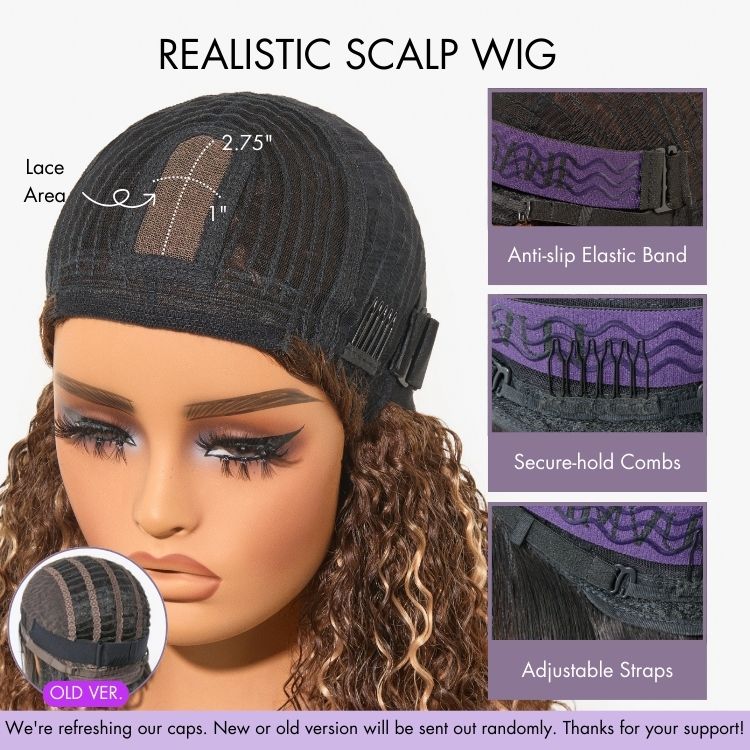 New Customers Only | Ash Blonde Highlights Yaki Blunt Cut Bob Wig with Bangs Glueless Minimalist Lace Short Wig Breathable Cap - Image 11