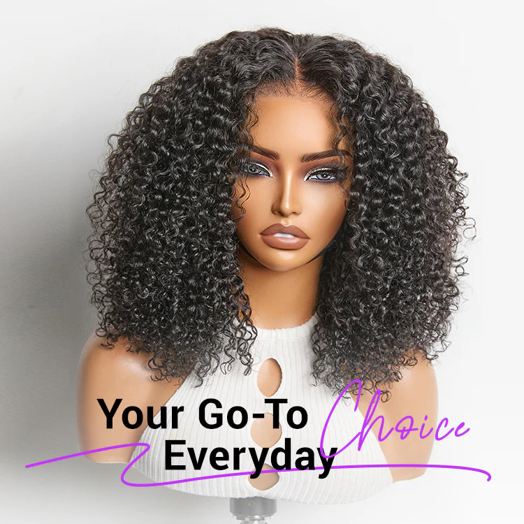 New Customers Only | Beginner Friendly 200% Density Glueless 5x5 Closure Pre-Cut Lace Afro Curly Wig Flexi-Fit Drawstring Cap - Image 5