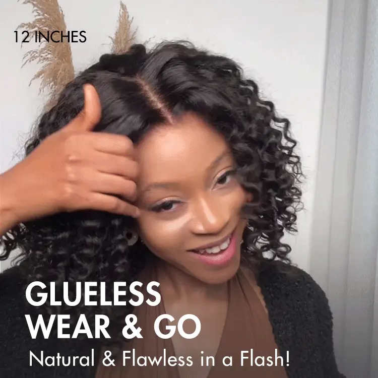 New Customers Only | Brown Highlight / Natural Black / Blonde Highlight Deep Curly Glueless 5x5 Closure Pre-Cut Lace Wig - Image 15