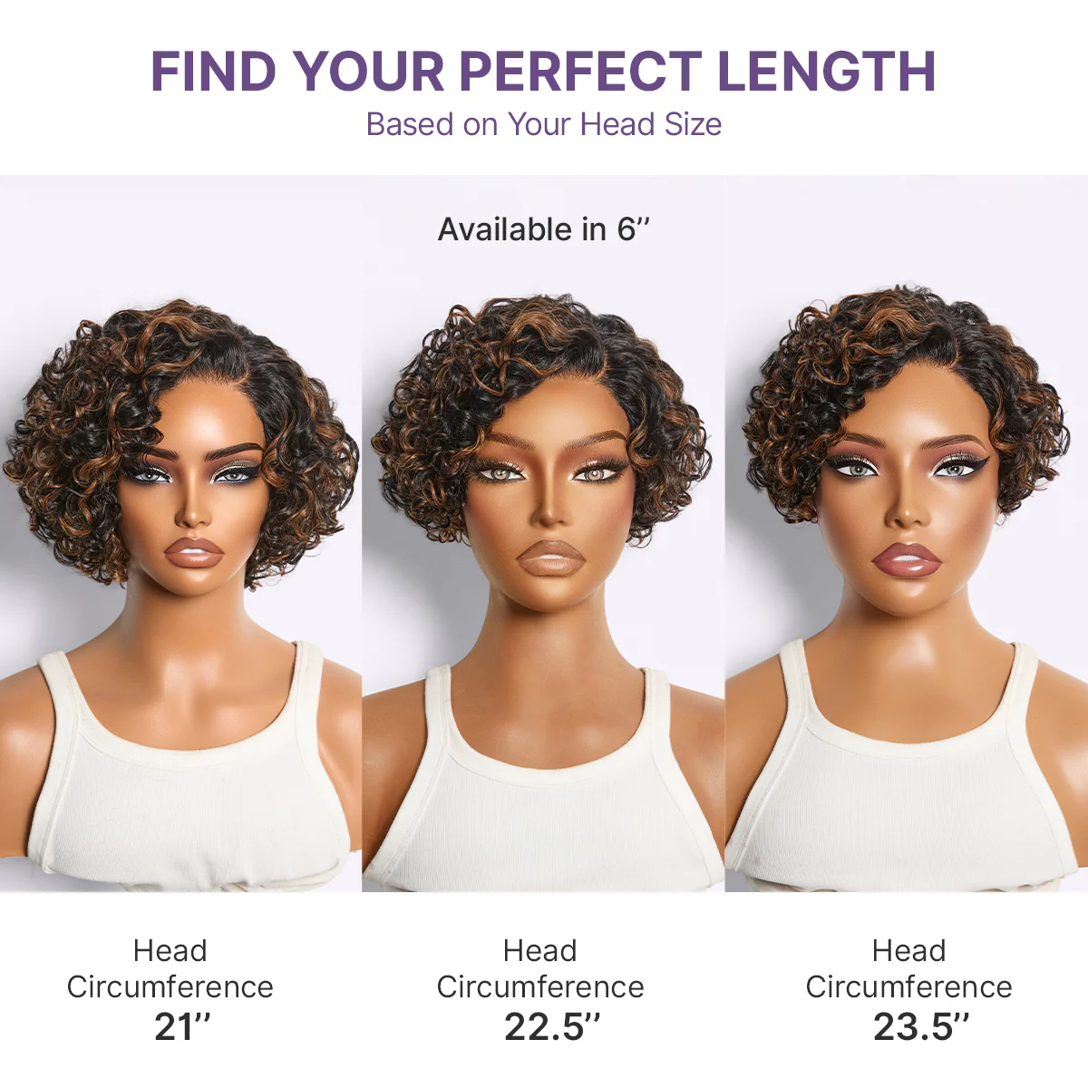 New Customers Only | Brown Highlight Water Wave Pixie Cut Glueless Minimalist HD Lace Short Curly Wig - Image 10