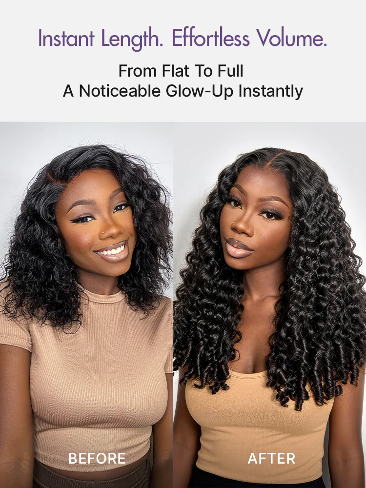 New Customers Only | Burmese Curly Finger Coil Ends Seamless Clip in Extensions Real Human Hair Pieces 135g 9pcs / 7pcs with Free Gift - Image 2