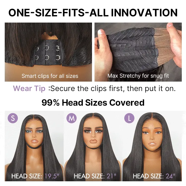 New Customers Only | Luvme All-Day Comfort Wig 180% / 250% Density Bone Straight with Baby Hair PartingMax Glueless 7x6 Closure HD Lace Wig Pre-Cut Lace - Image 4